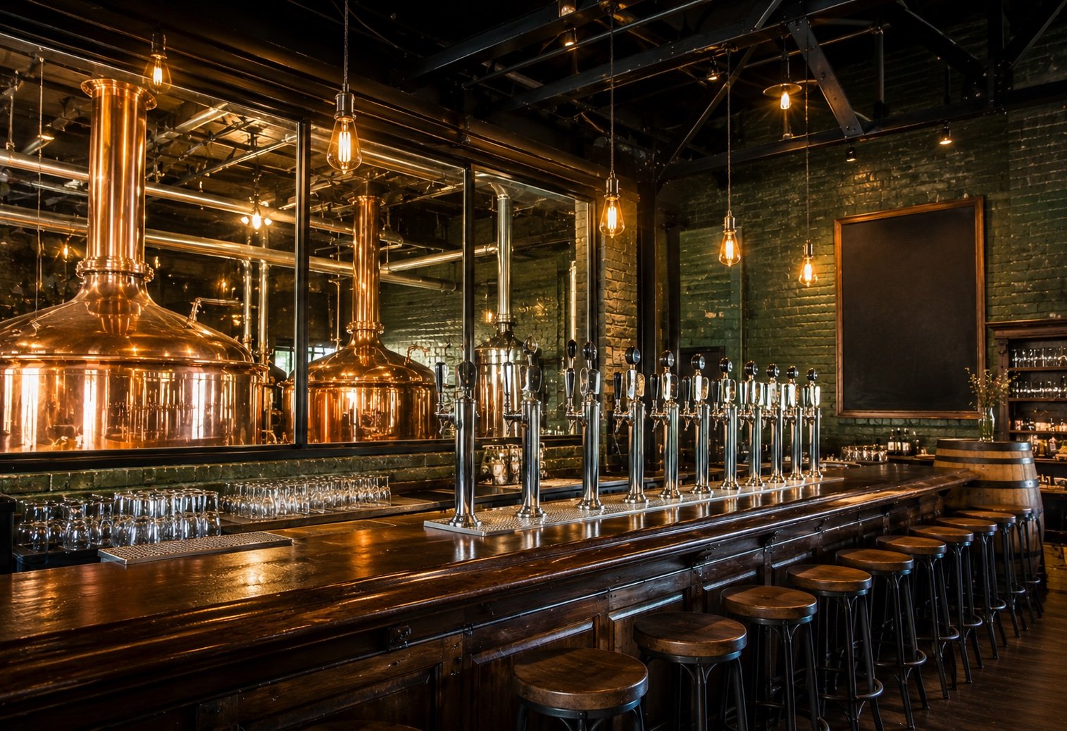 Anchor Brewing historic San Francisco facility with classic steam beer copper tanks