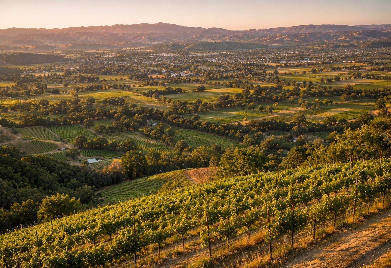 Spring Mountain District terraced hillside vineyards carved into Mayacamas Mountains above Napa