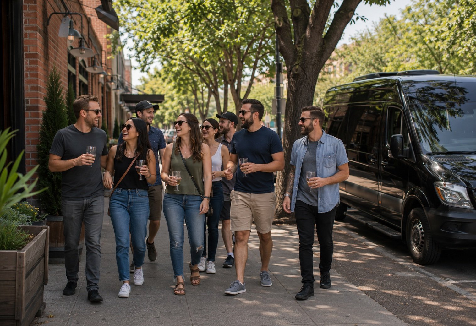 Group on Sacramento brewery tour at Device Brewing Company