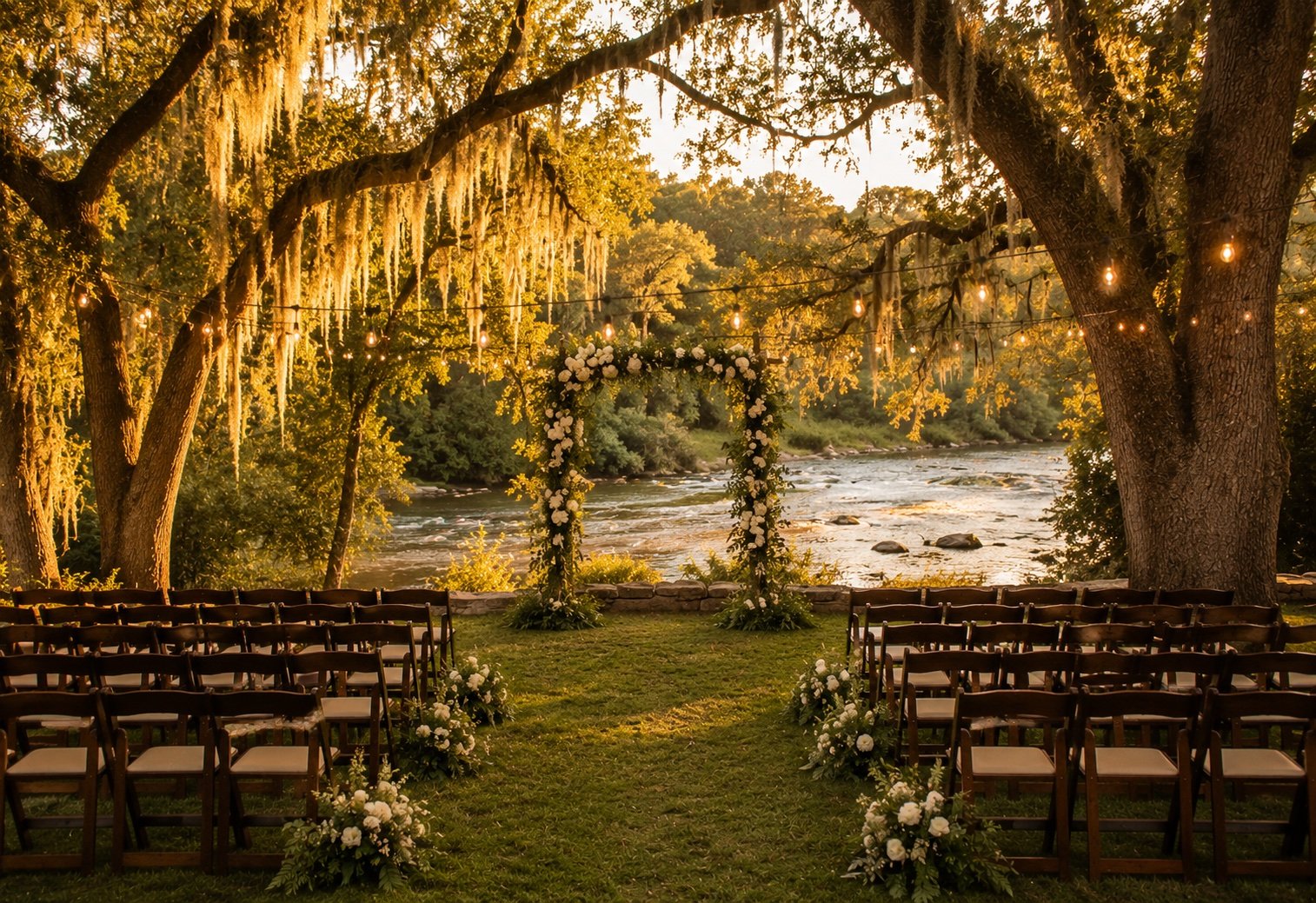 Outdoor garden wedding near the American River Sacramento