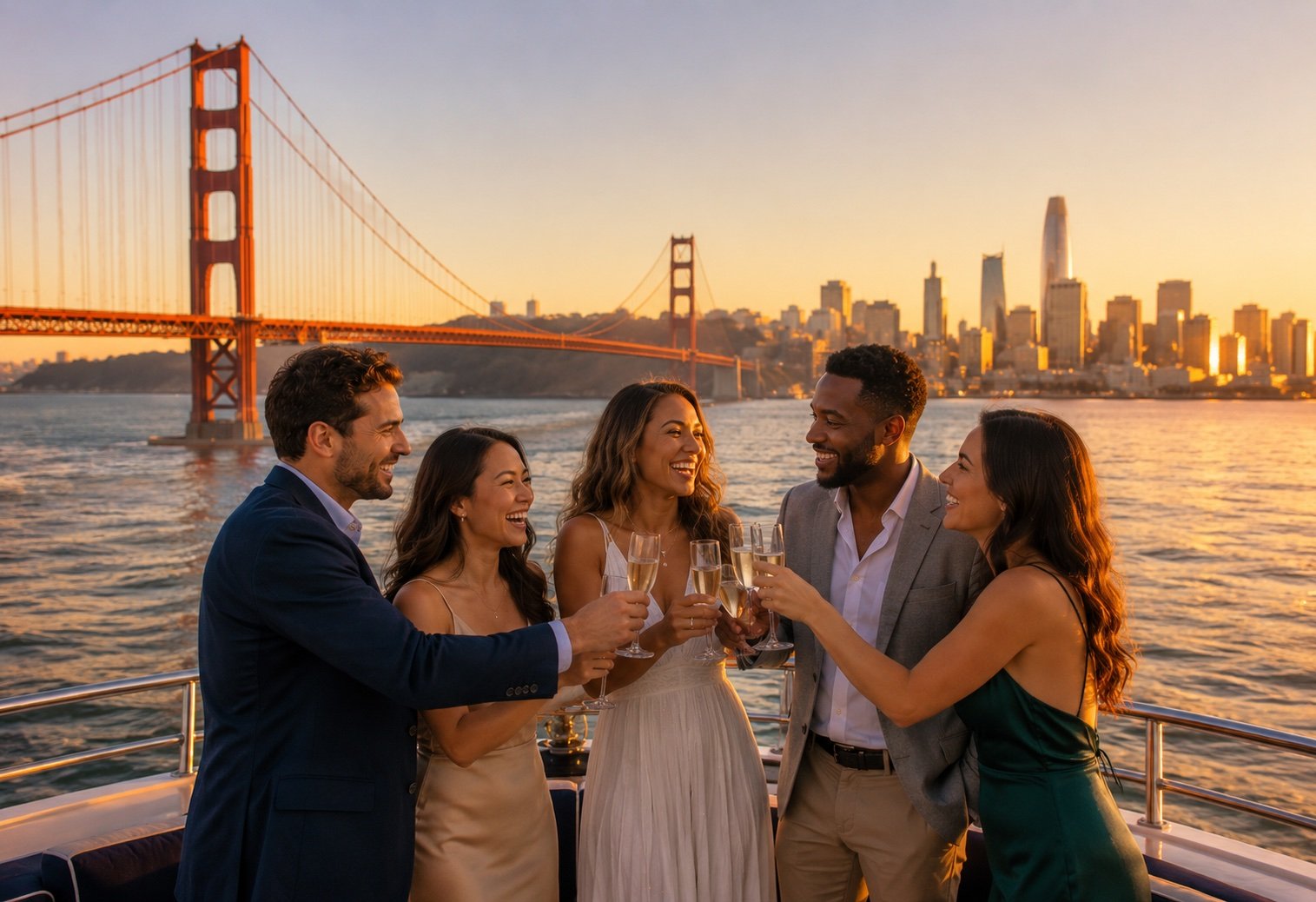 Wine and sunset cruise on San Francisco Bay