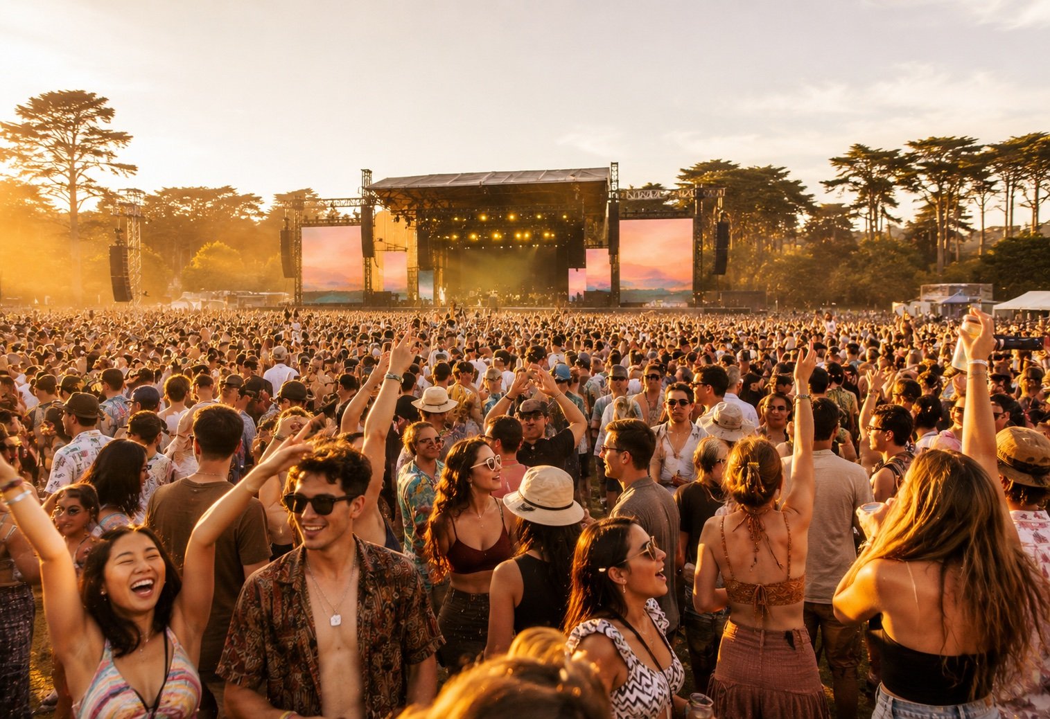 Outside Lands music festival in Golden Gate Park San Francisco