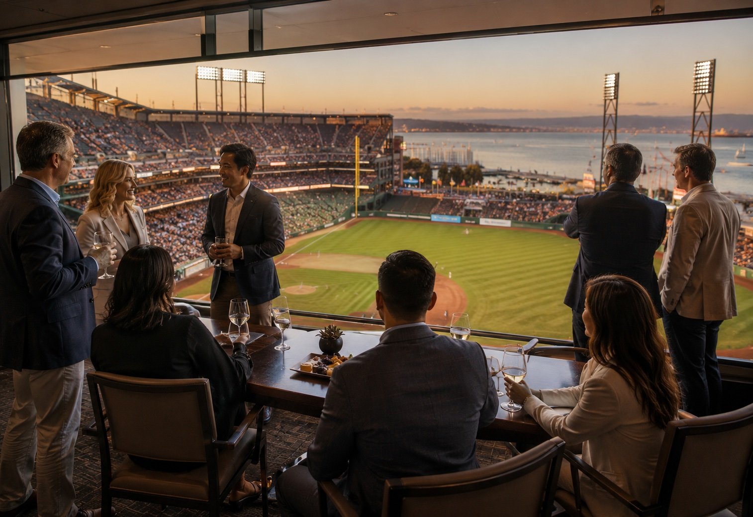 Oracle Park Giants game corporate suite entertainment SF Bay Area