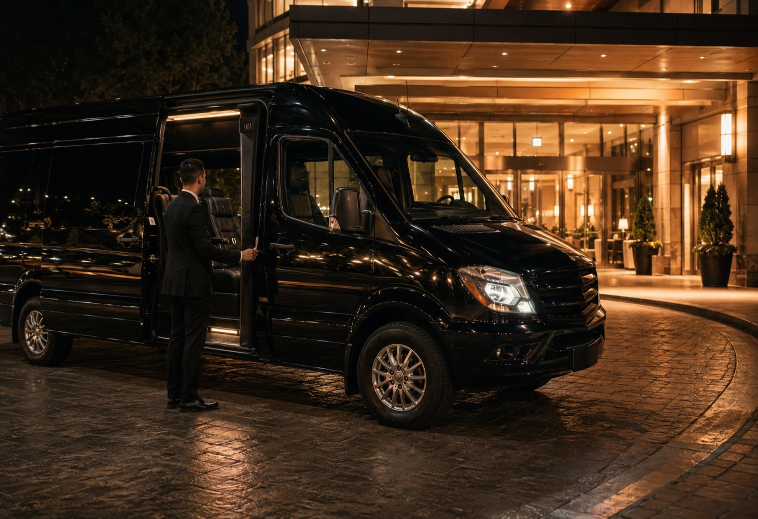 Professional chauffeur Sprinter Van for SF Bay Area prom group transportation