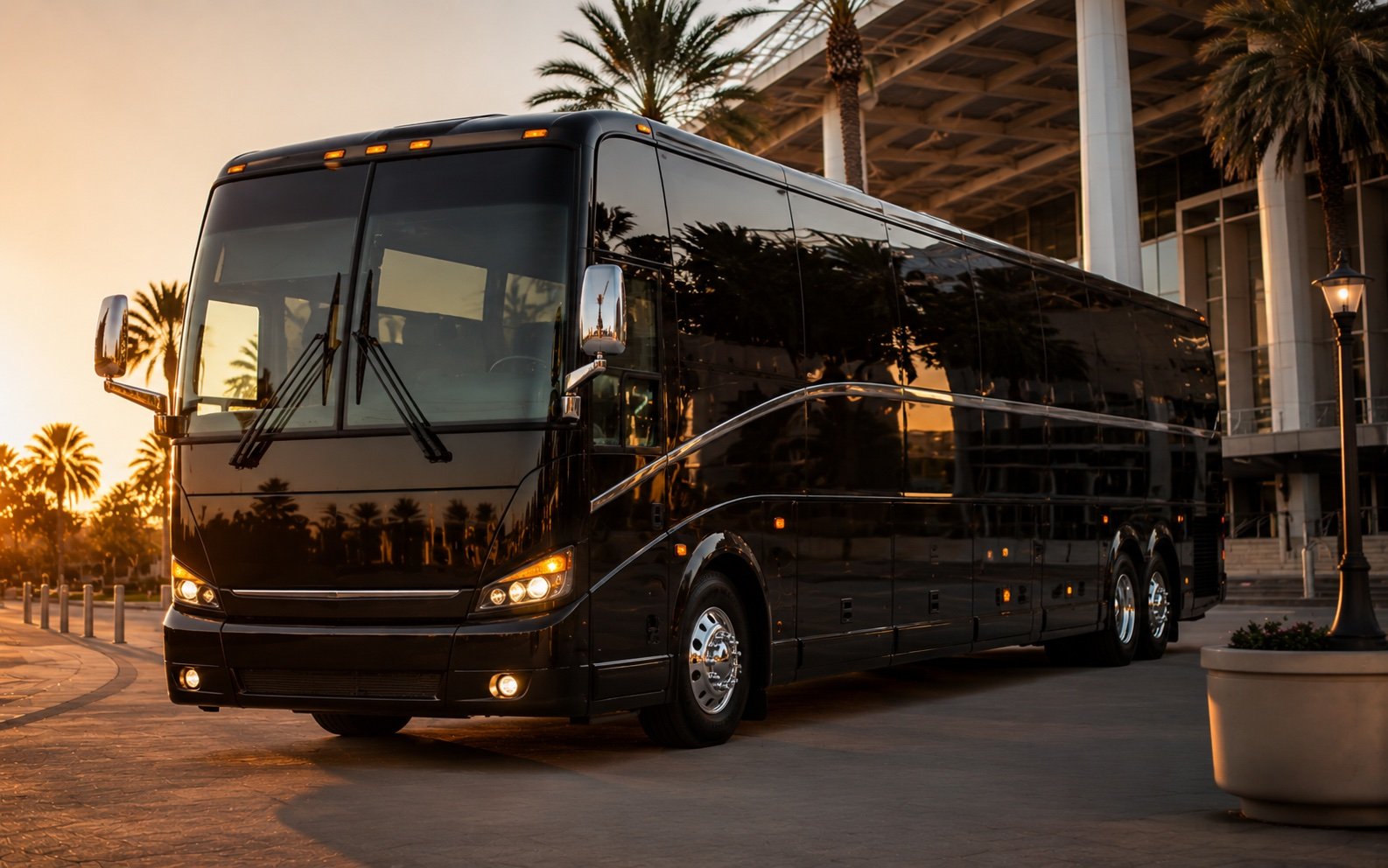 Luxury charter bus for large groups up to 55 passengers